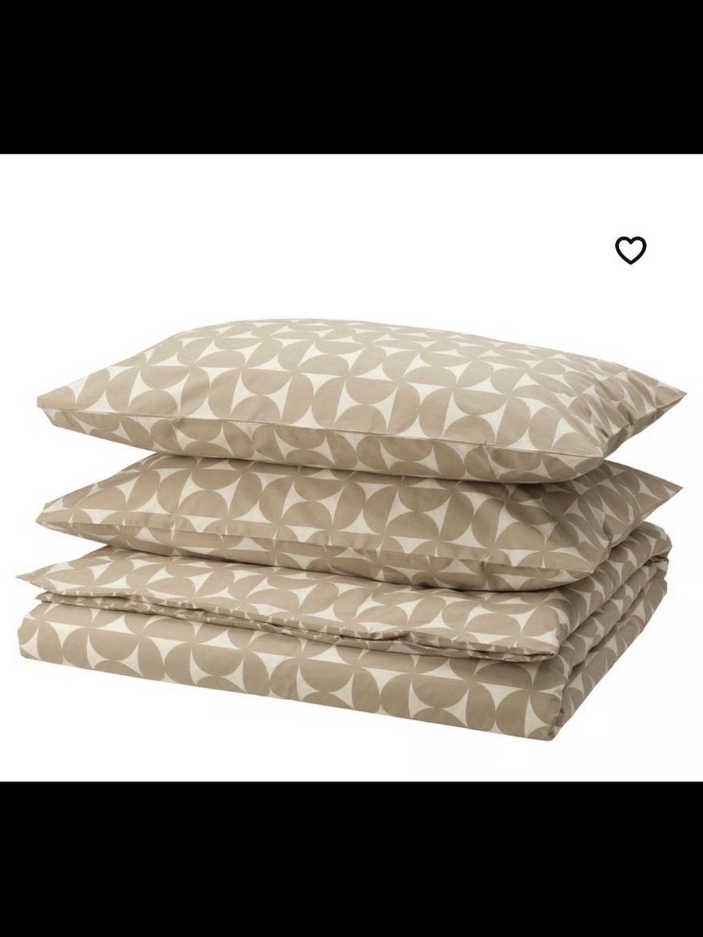 IKEA Queen duvet and 2 pillow cases Angsnejlika Bedding Taupe Patterned